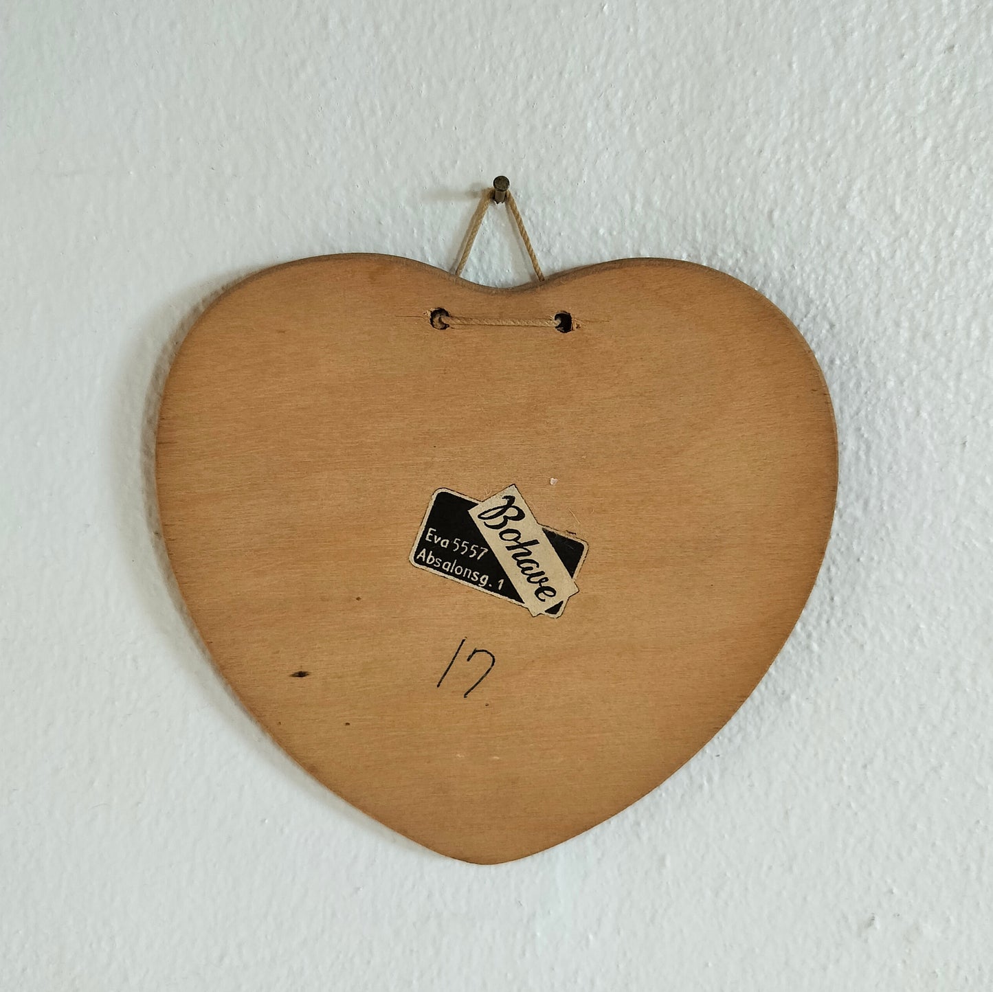 Secondhand dekorationshjerte / lokumshjerte med tekst