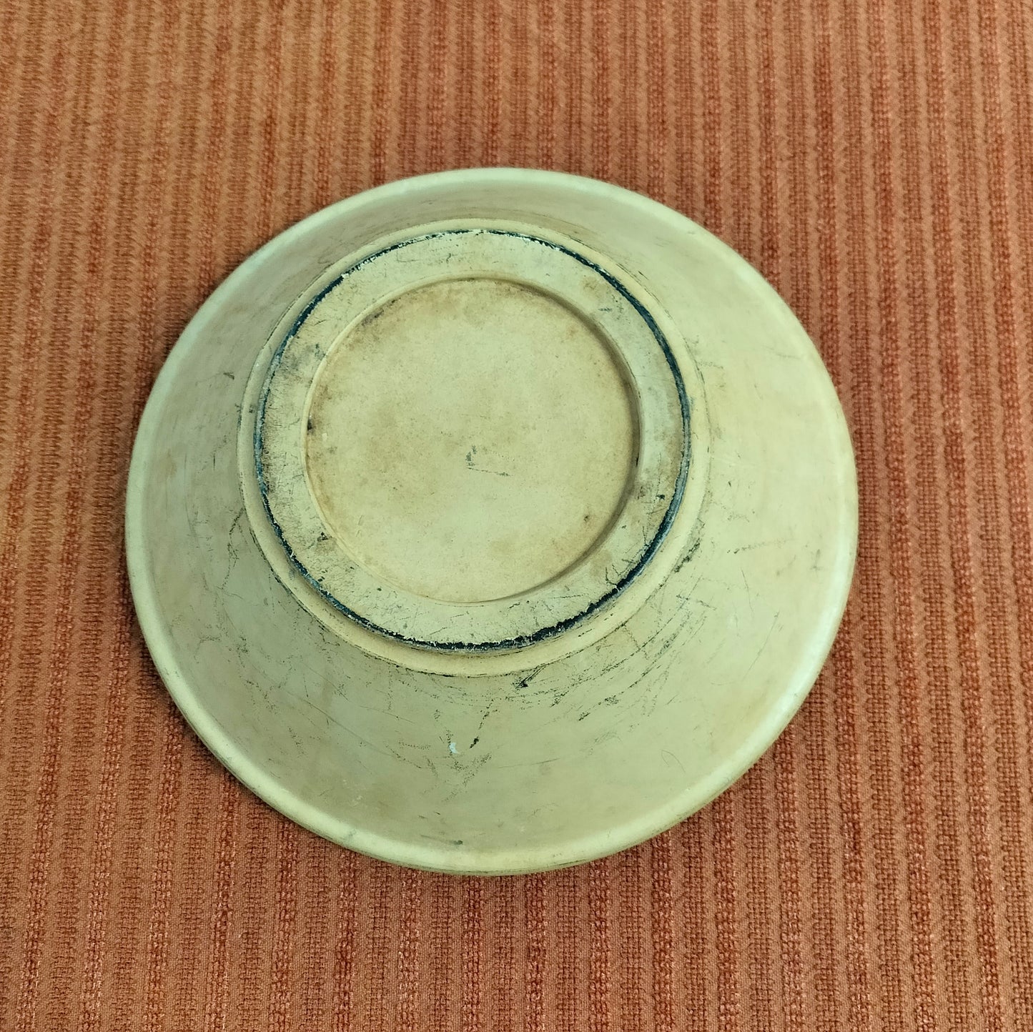 Secondhand - Lerfad hvid Ø 34,5 x H 13 cm