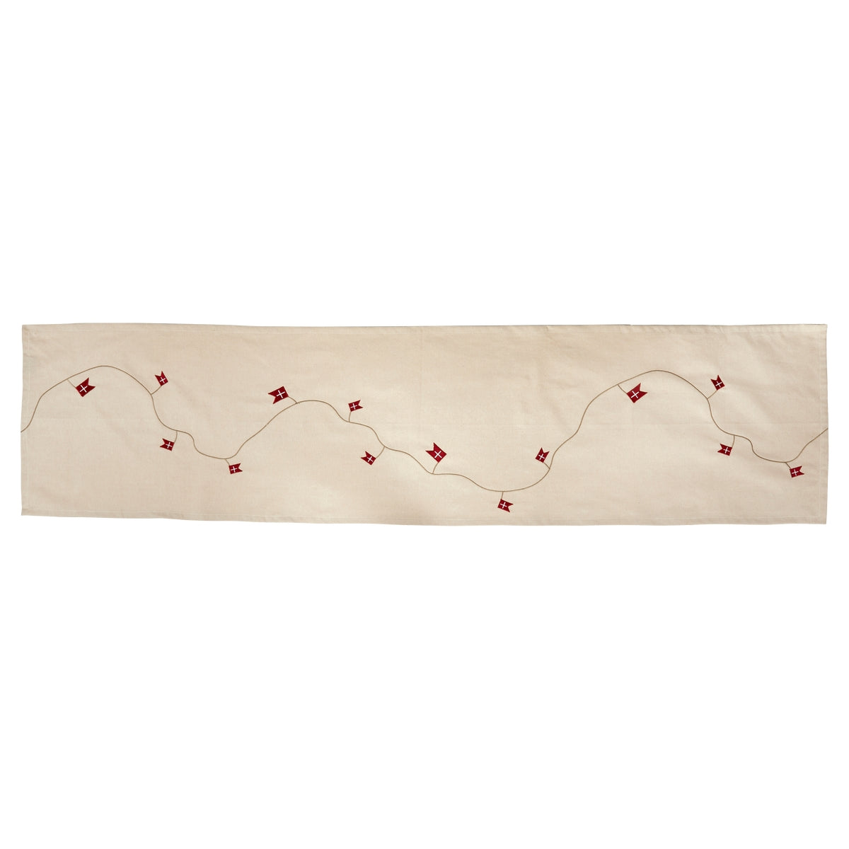 Bordløber med ranke af Dannebrogsflag 40 x 160 cm