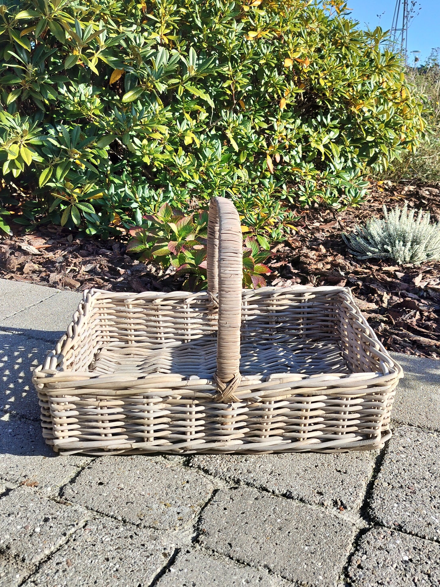 Flettet rattan bykurv - Firkantet 57 x 41 x H 15 cm