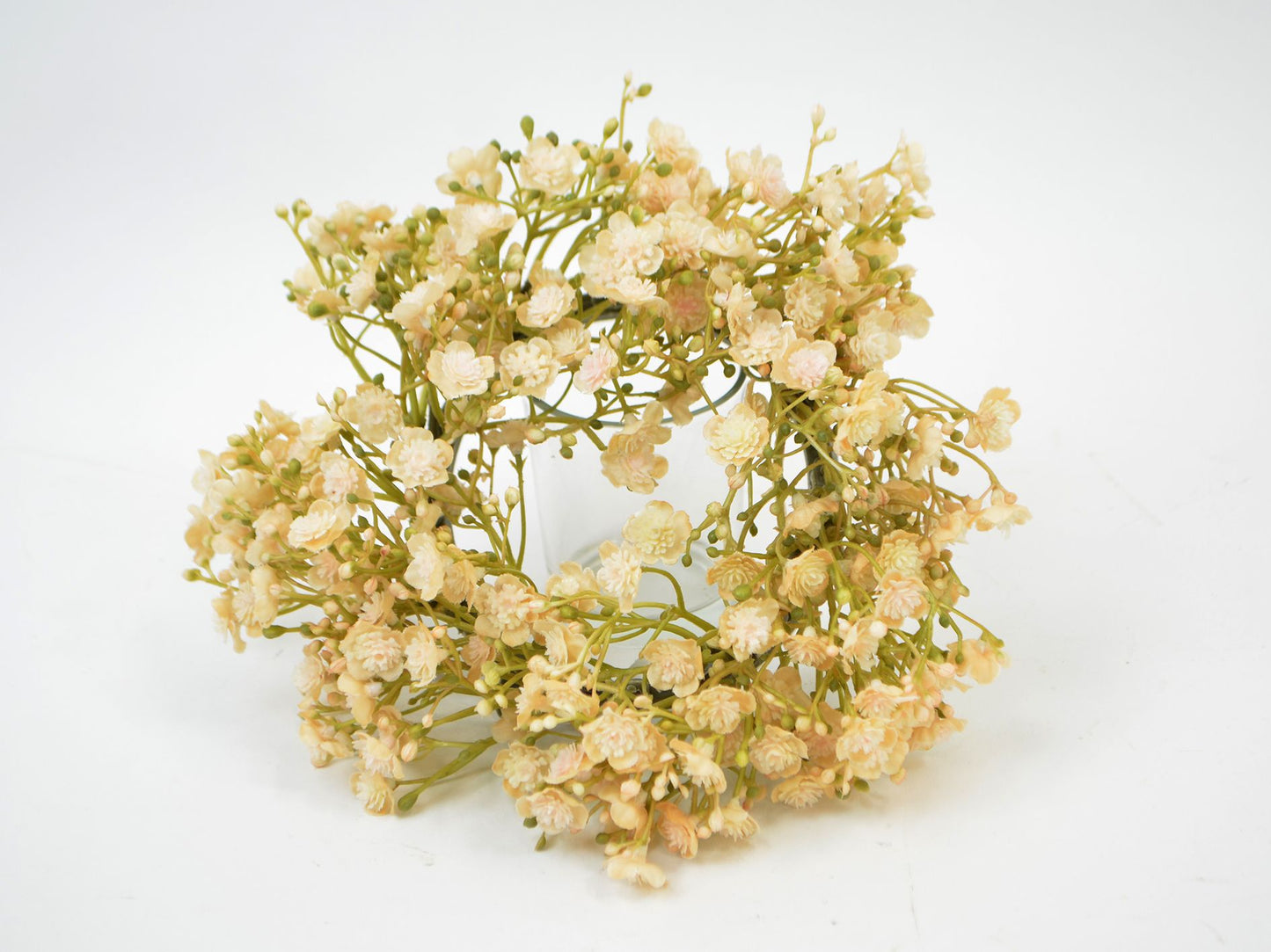 Deko Florale - 2 stk kunstig kranse Gypso (brudeslør), Beige farve Ø 20 cm
