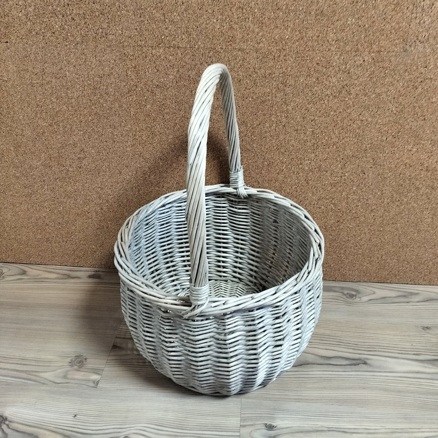 Kurv rund med hank - Stor Ø 36 x H 24,5 cm