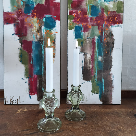 Ib Laursen - Fiskelysestage til kronelys - 2 stk. grønne