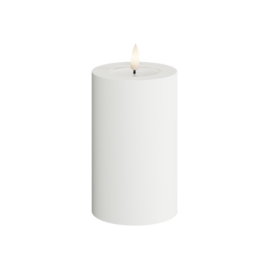 Udendørs Bloklys Ø 7,5 x 12,5 cm - hvid