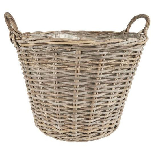 Ib Laursen - Kurv rattan m/plast indvendig H 39 cm (stor)