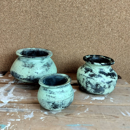 Krukke sæt 3 stk i mintgrøn farve