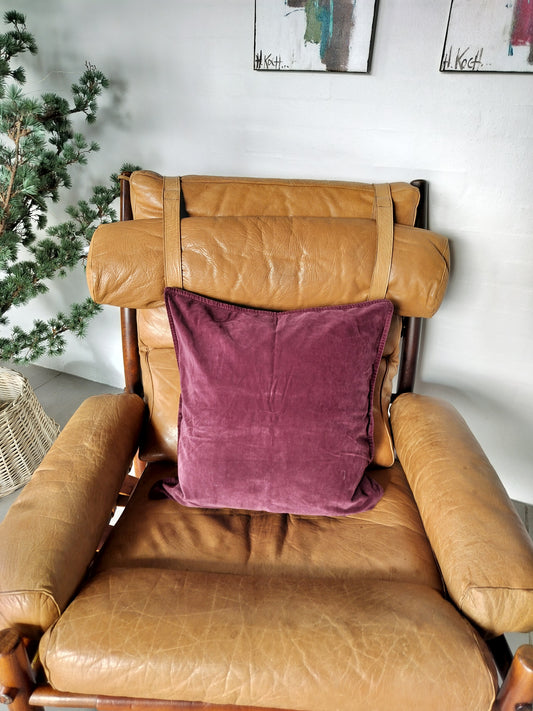 Ib Laursen - Pudebetræk Velour AUBERGINE 52 x 52 cm