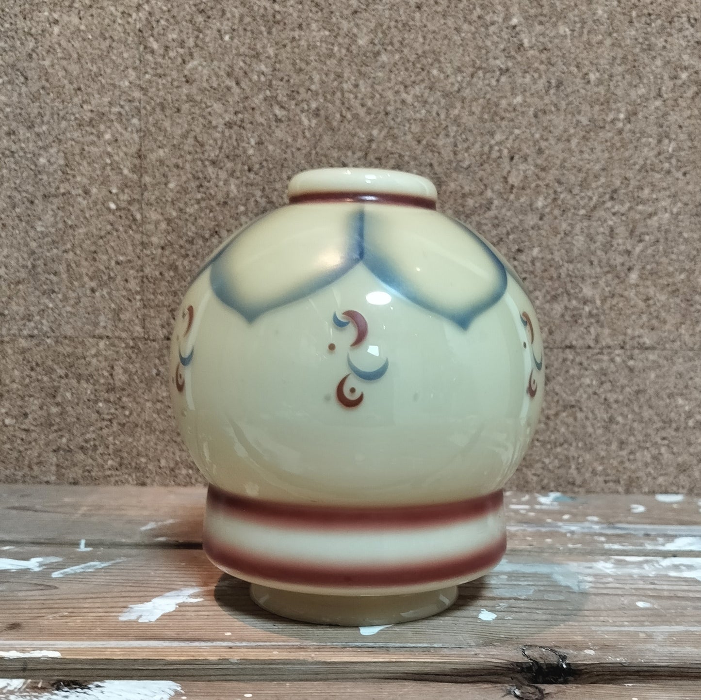 Secondhand - Gammel retro glas lampeskærm Ø 13 x H 15 cm