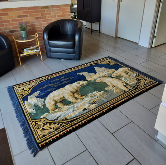 Secondhand - Tæppe/vægtæppe med isbjørne