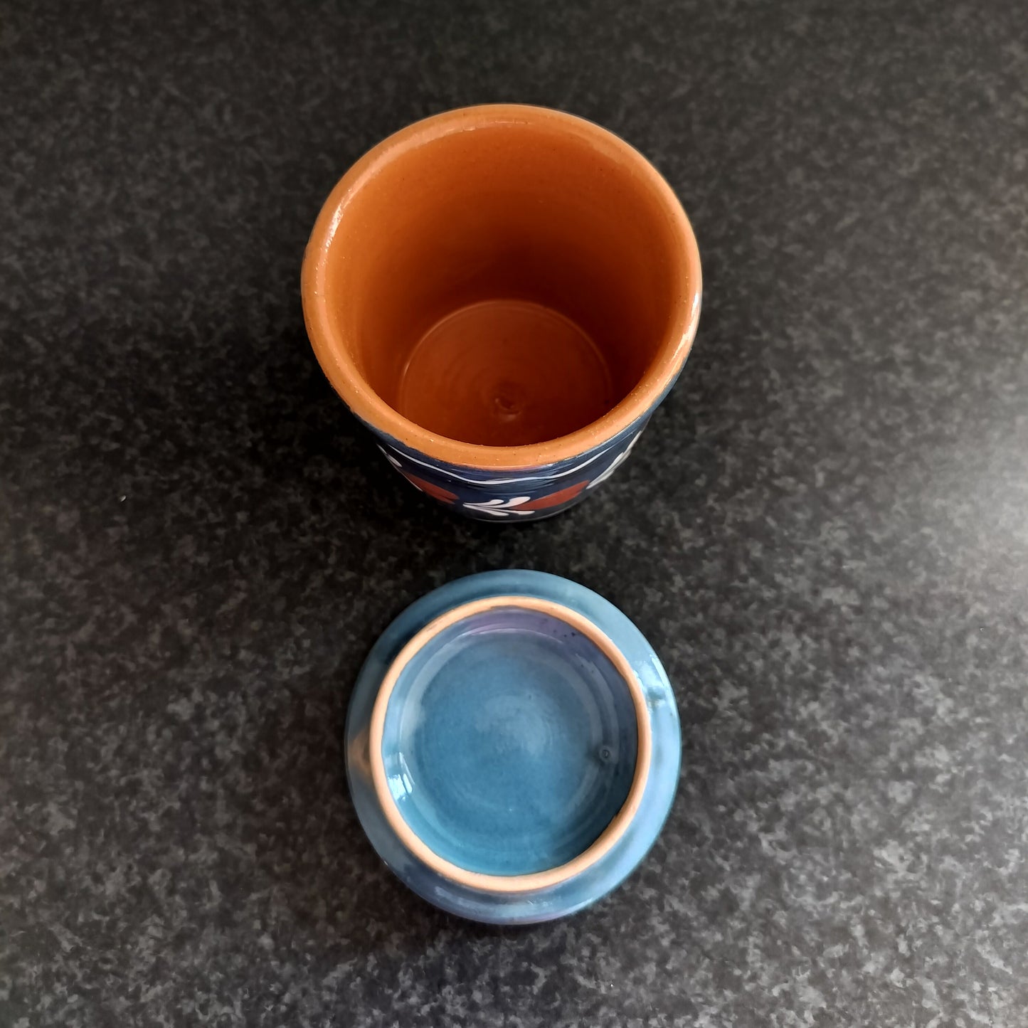 Secondhand - Lille krukke med låg fra Abbednæs potteri