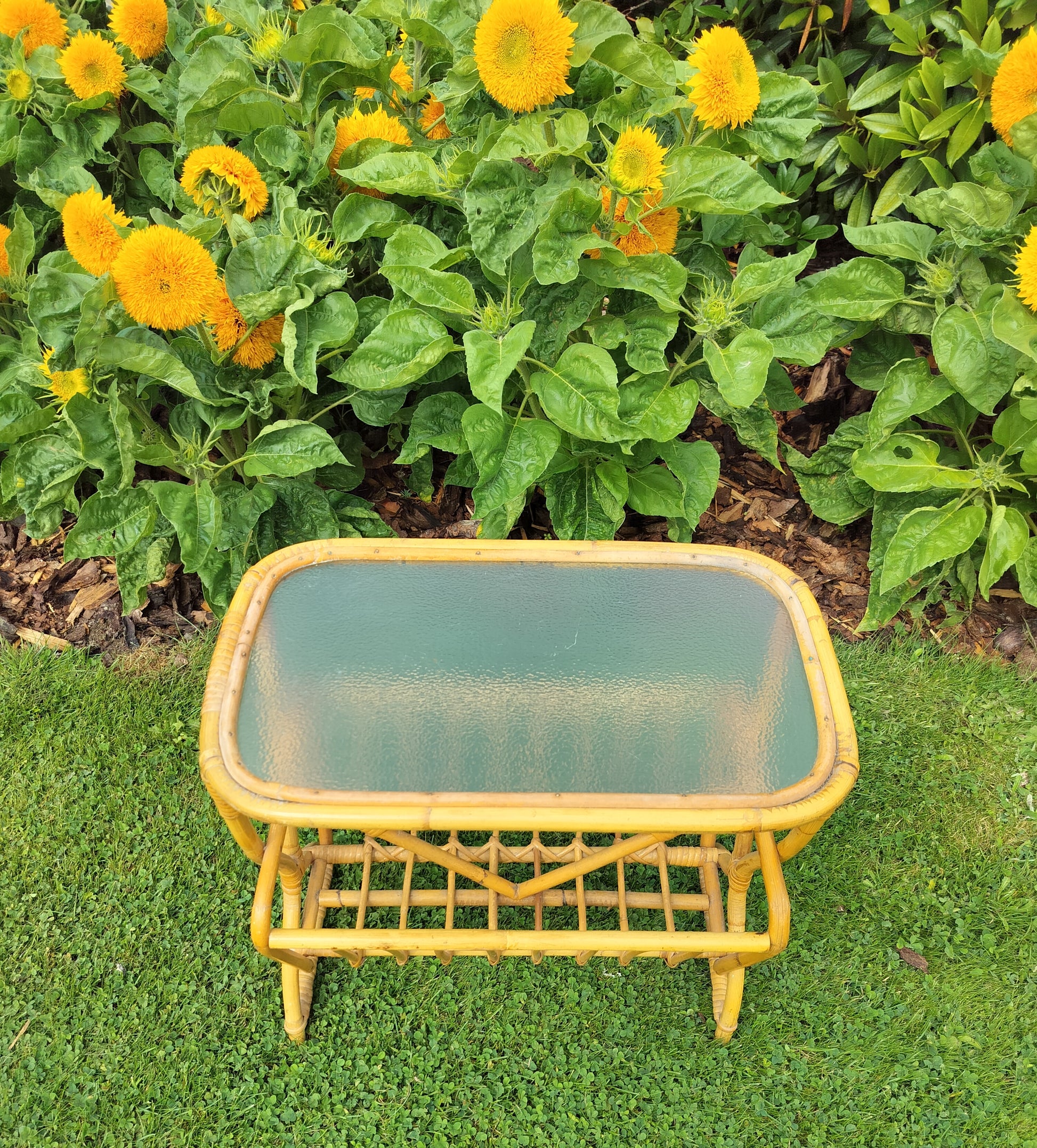 Secondhand - Bambus avisholder med matteret glasplade (5)