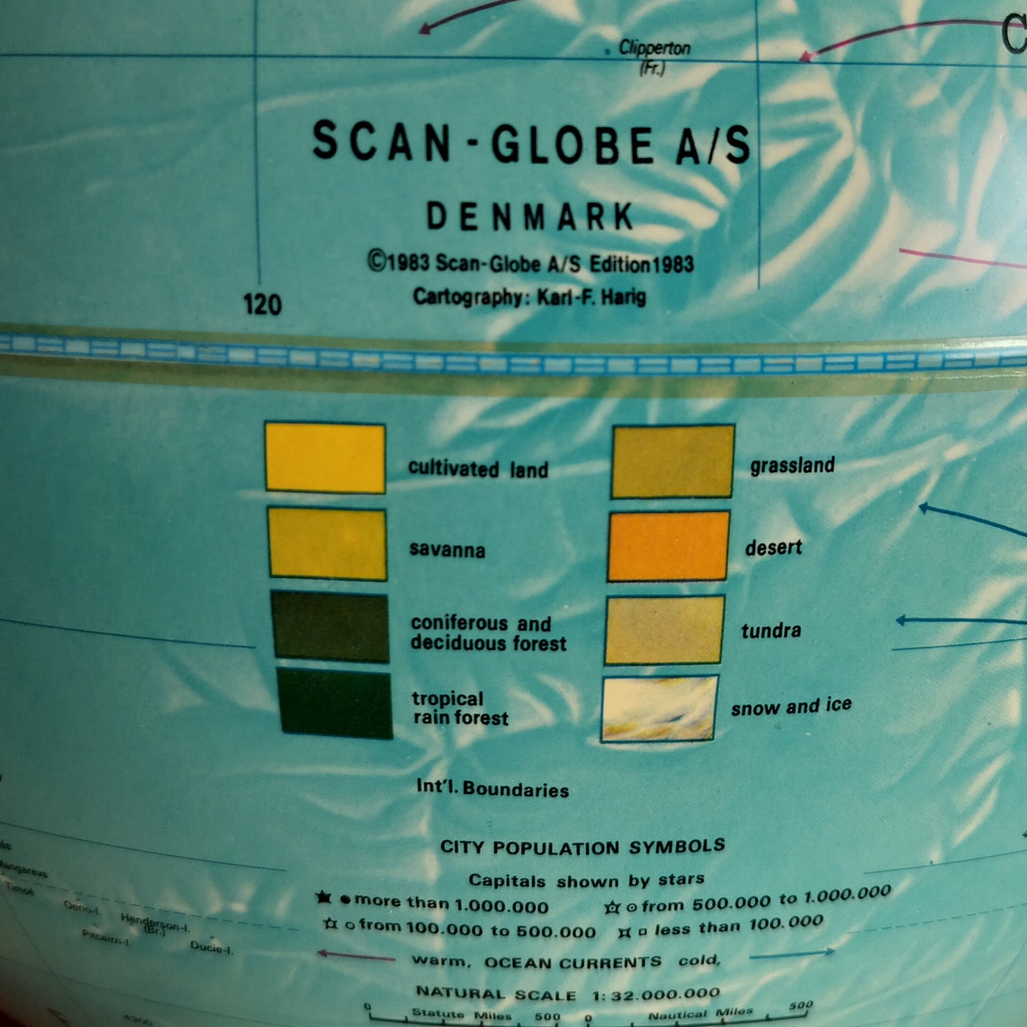 Secondhand - STOR Scan-Globe Globus på træfod H 54 cm