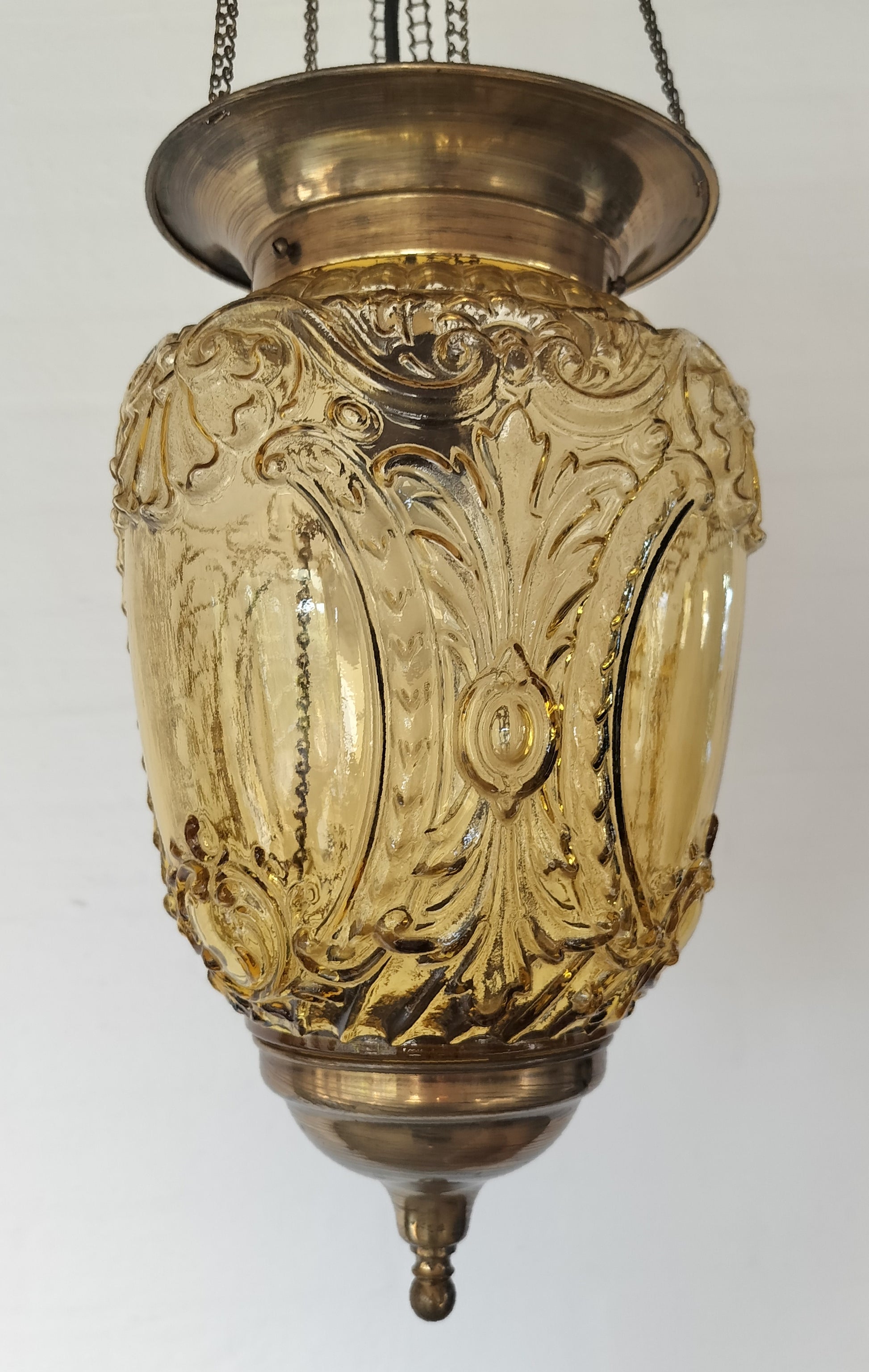 Secondhand - Smuk gul glas lampe