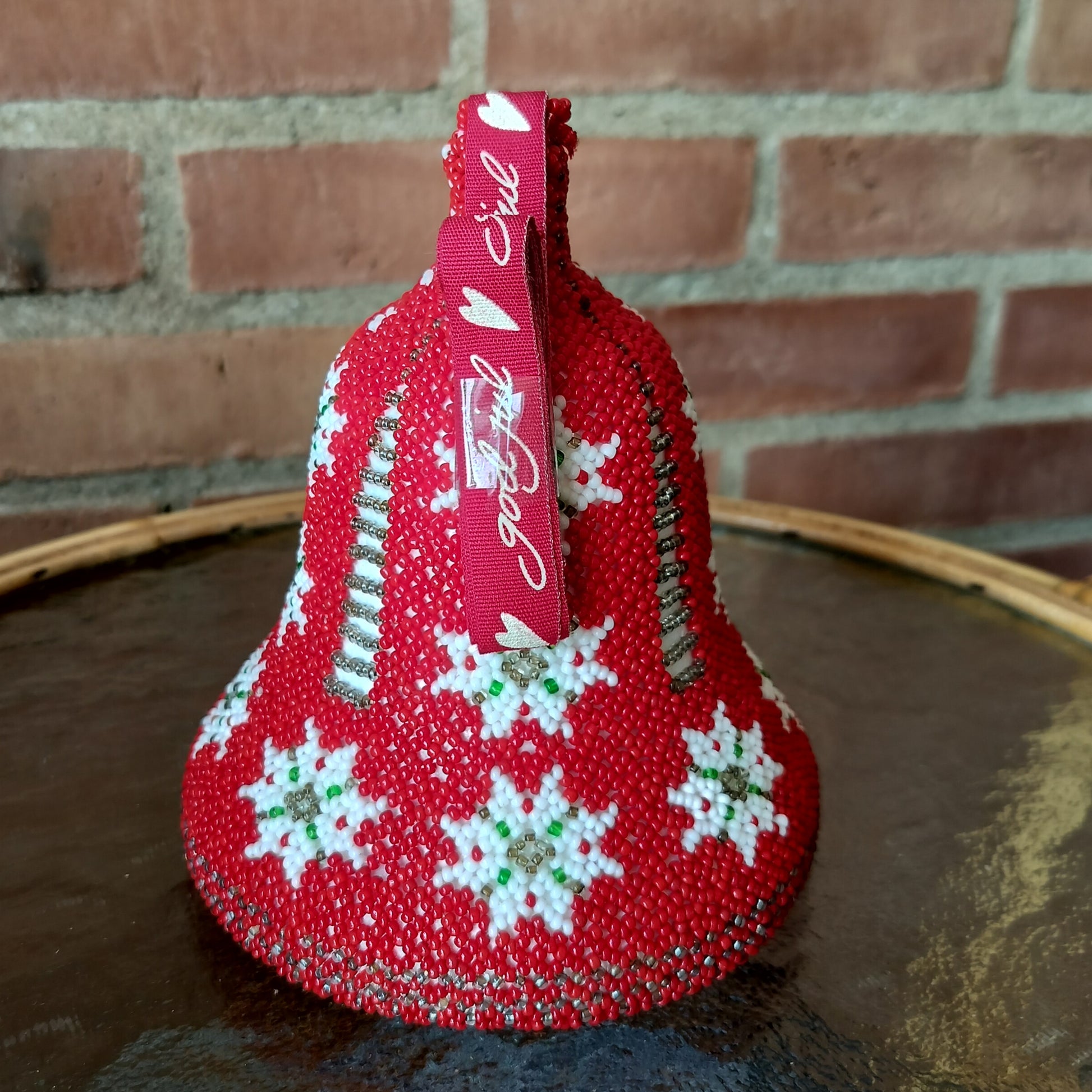 Secondhand - Rød Perle klokke med snor