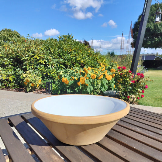 Secondhand - Lerfad hvid Ø 30,5 x H 11 cm