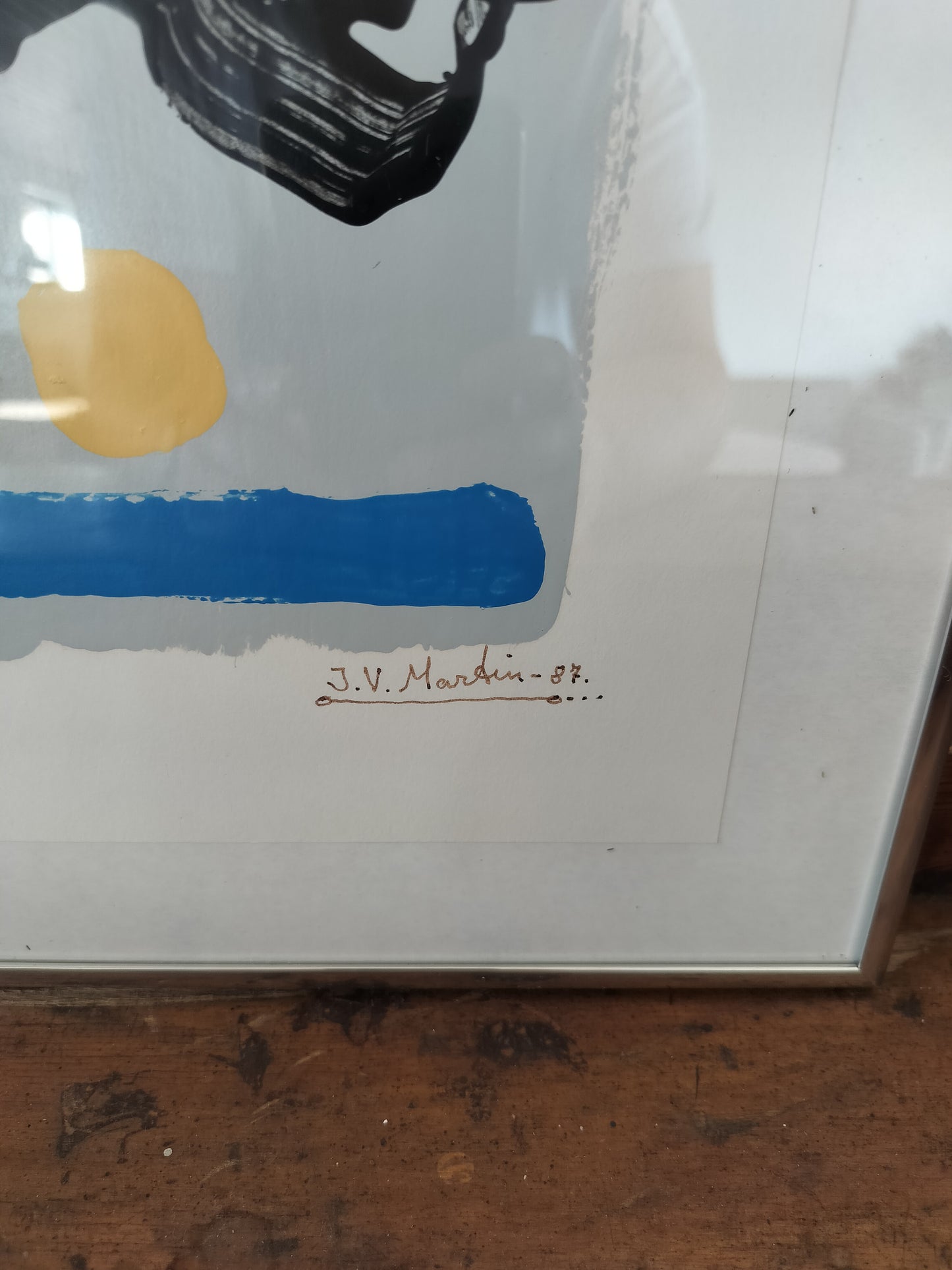 Secondhand - J.V. Martin Oliemaleri 'CENTRUM' signatur