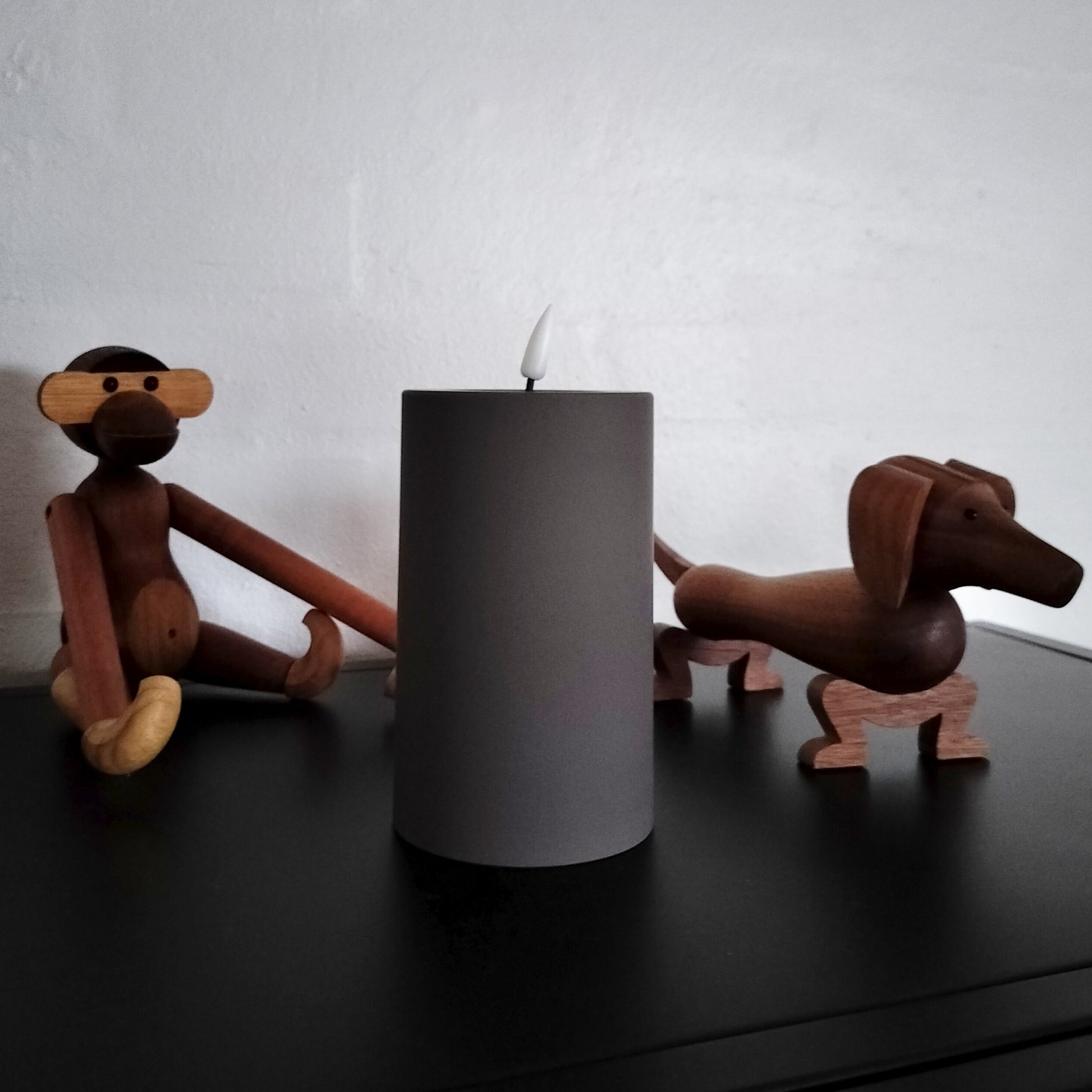 Deluxe homeary udendørs LED lys i grå-brun Ø 7,5 x H 12,5 cm