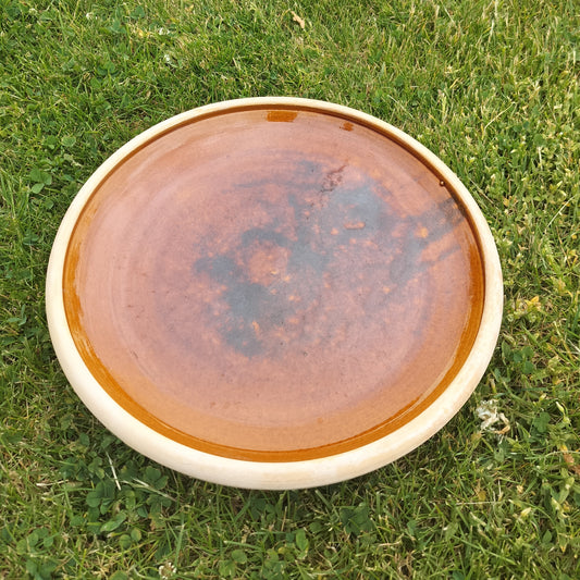 Secondhand - Lerfad Ø 28 cm og H 3,5 cm.