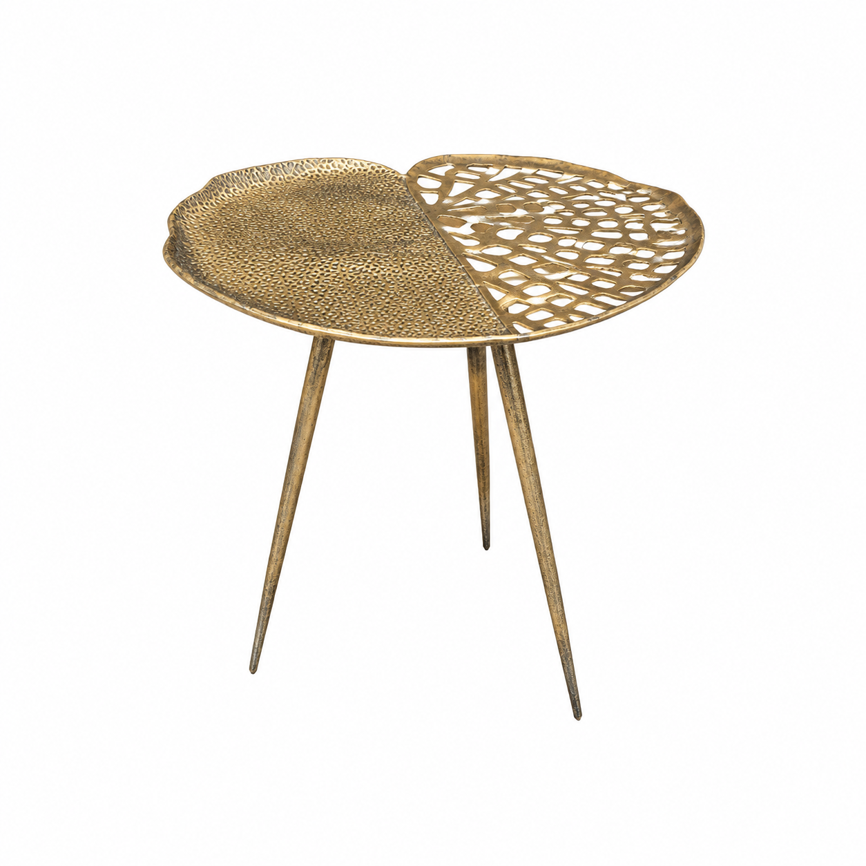 Sofabord bladformet med motiv Ø 40 x H 45 cm