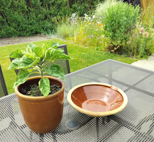 Secondhand - Lerfad, Ø 28,5 x H 8 cm