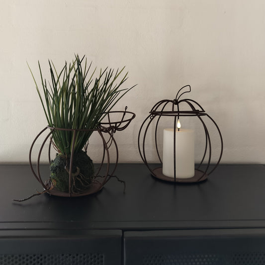 Ib Laursen - Græskar sæt med 2 stk. antikbrun, kan åbnes i top