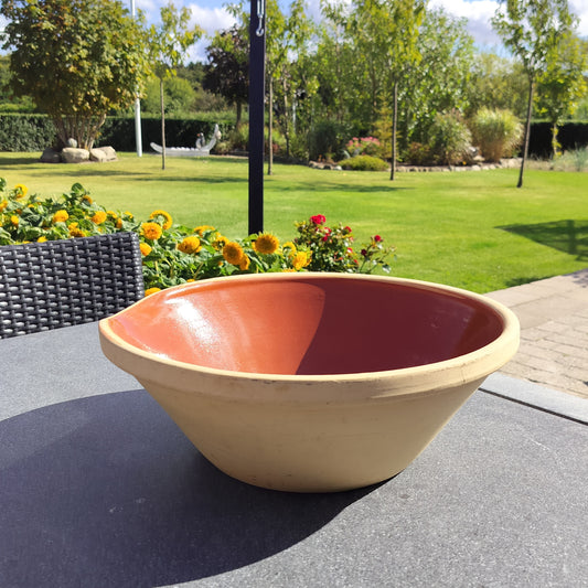 Secondhand - Stort lerfad, Ø 35/36,5 x H 12,5 cm