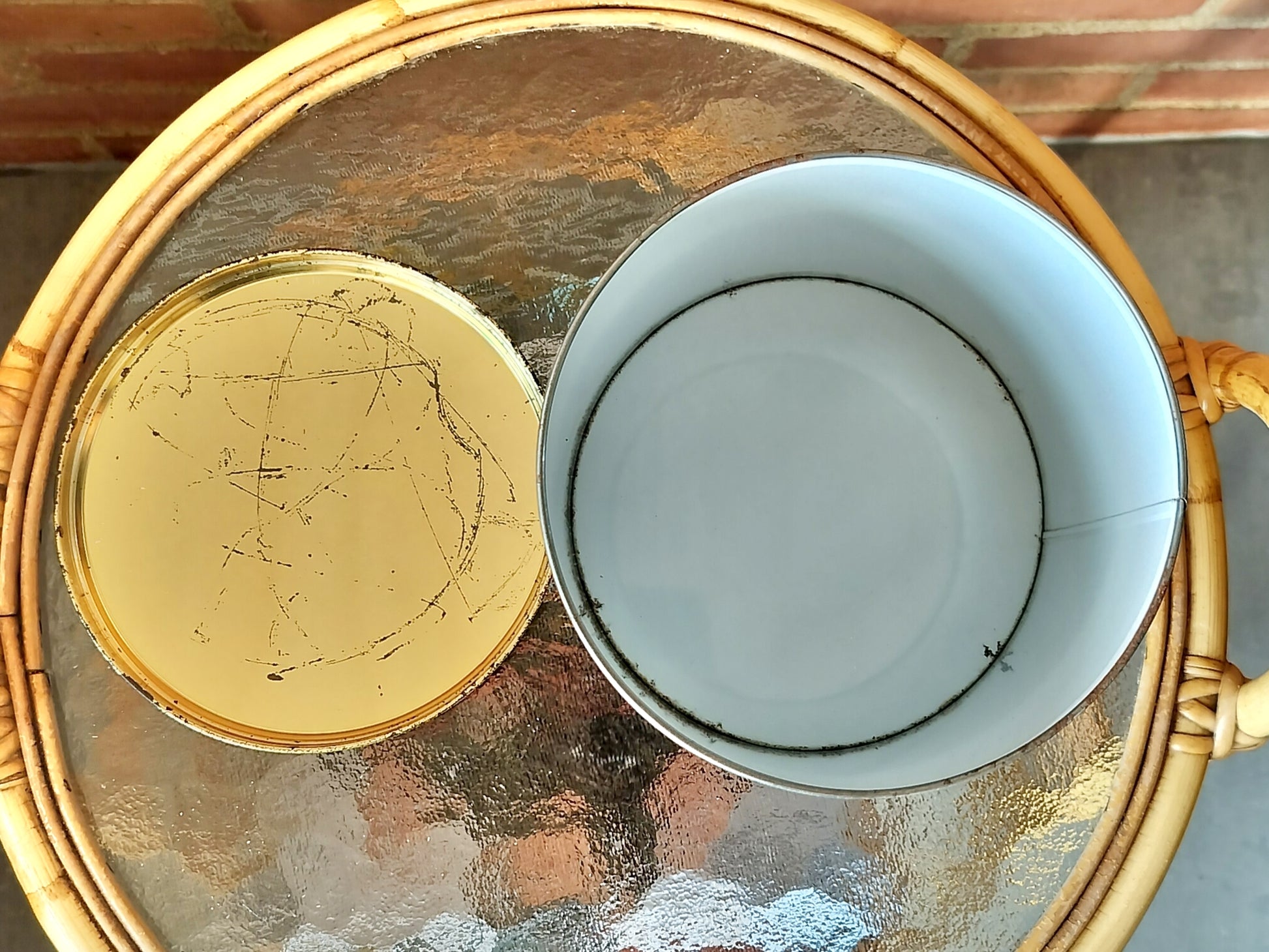 Secondhand - Gammel kagedåse med engle