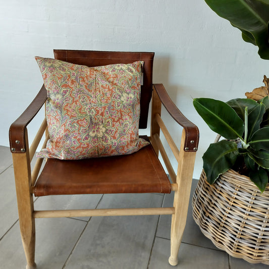 Ib Laursen - Pudebetræk Anita  Orange med Paisley mønster 50 x 50 cm