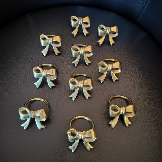 Secondhand - Servietringe i messingfarve 10 stk.