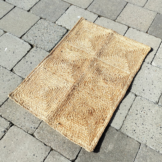 Dørmåtte i jute 60 x 90 cm naturfarve