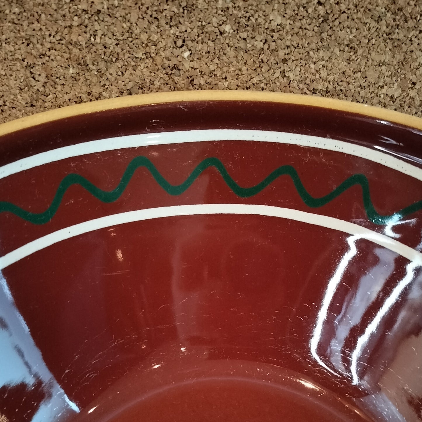 møsnter på Secondhand - Lerfad med mønster indvendig Ø 27 x H 10 cm