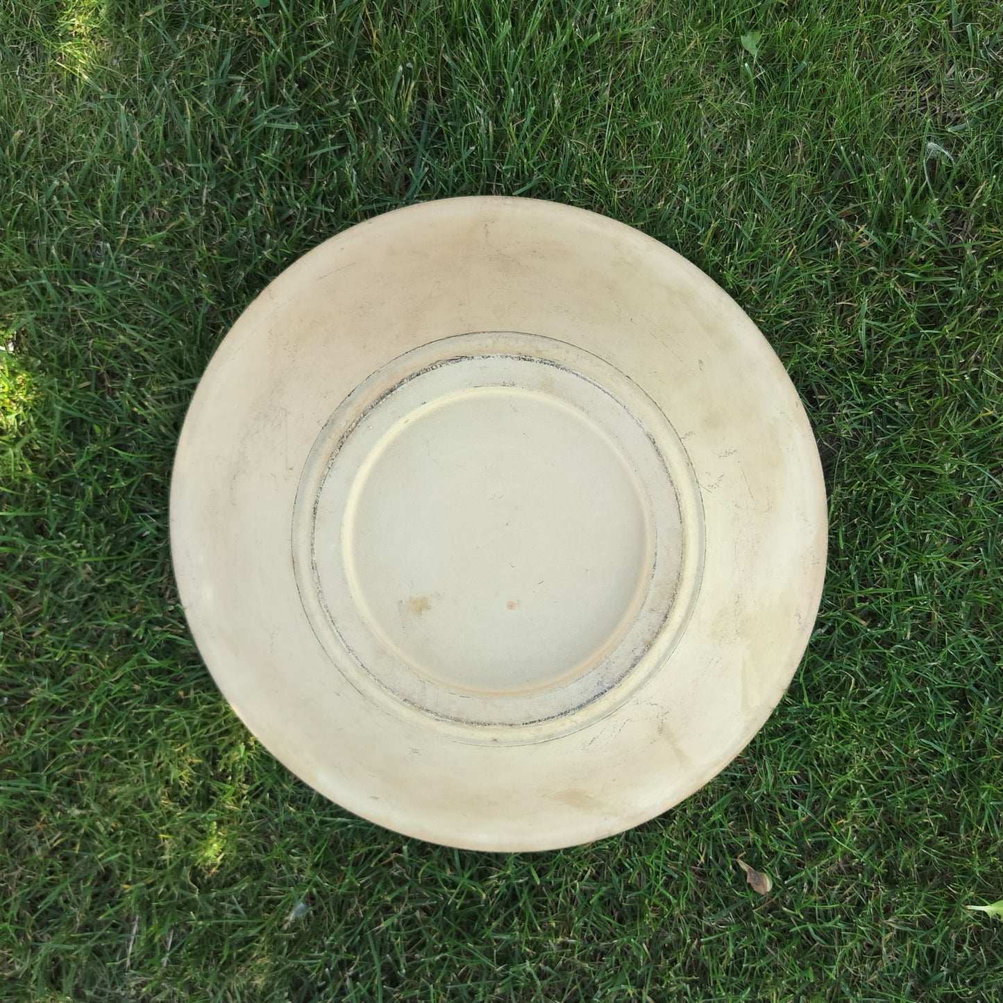 Secondhand - Lerfad hvid Ø 30,5 x H 11 cm