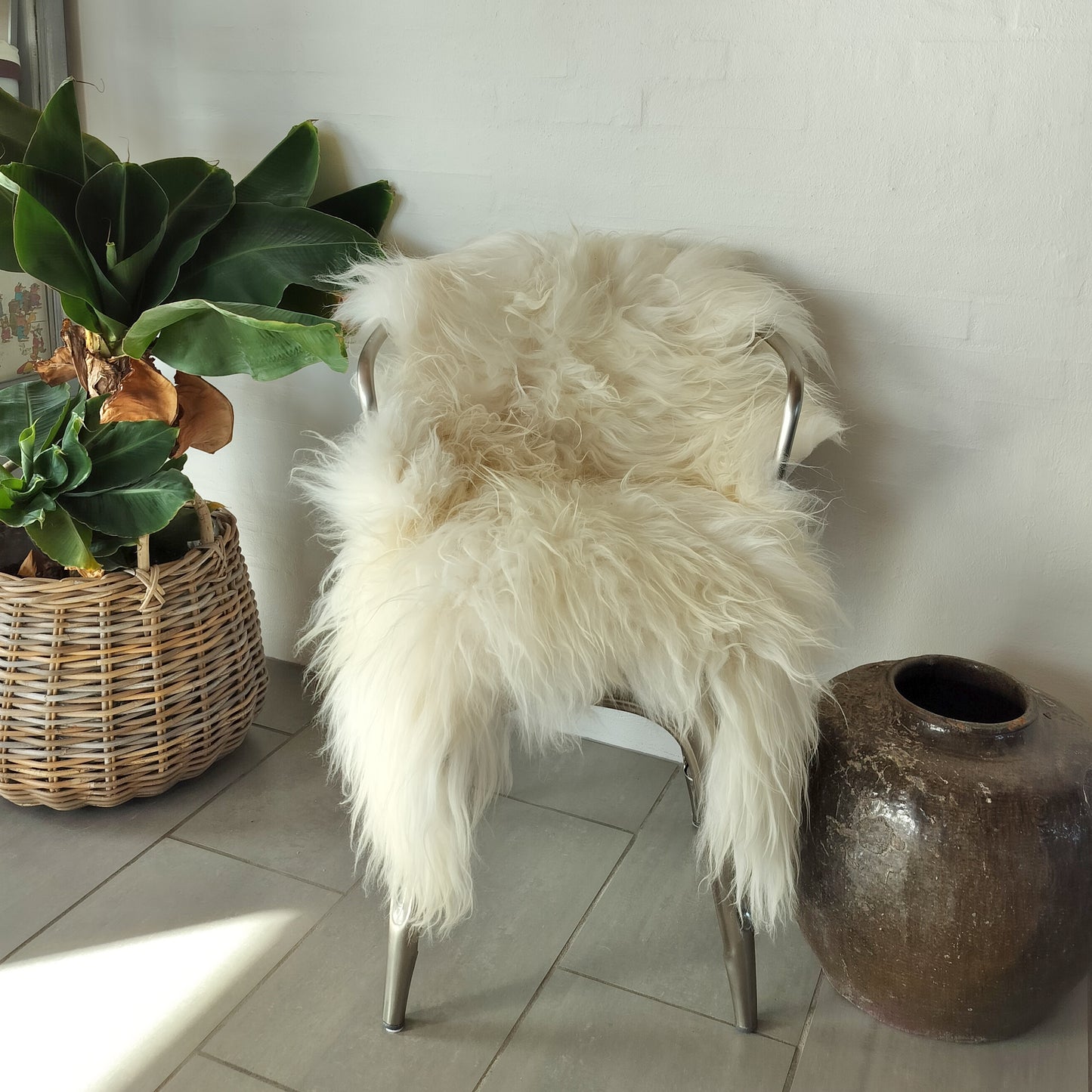 Lammeskind langhåret hvid L 120 x B 76