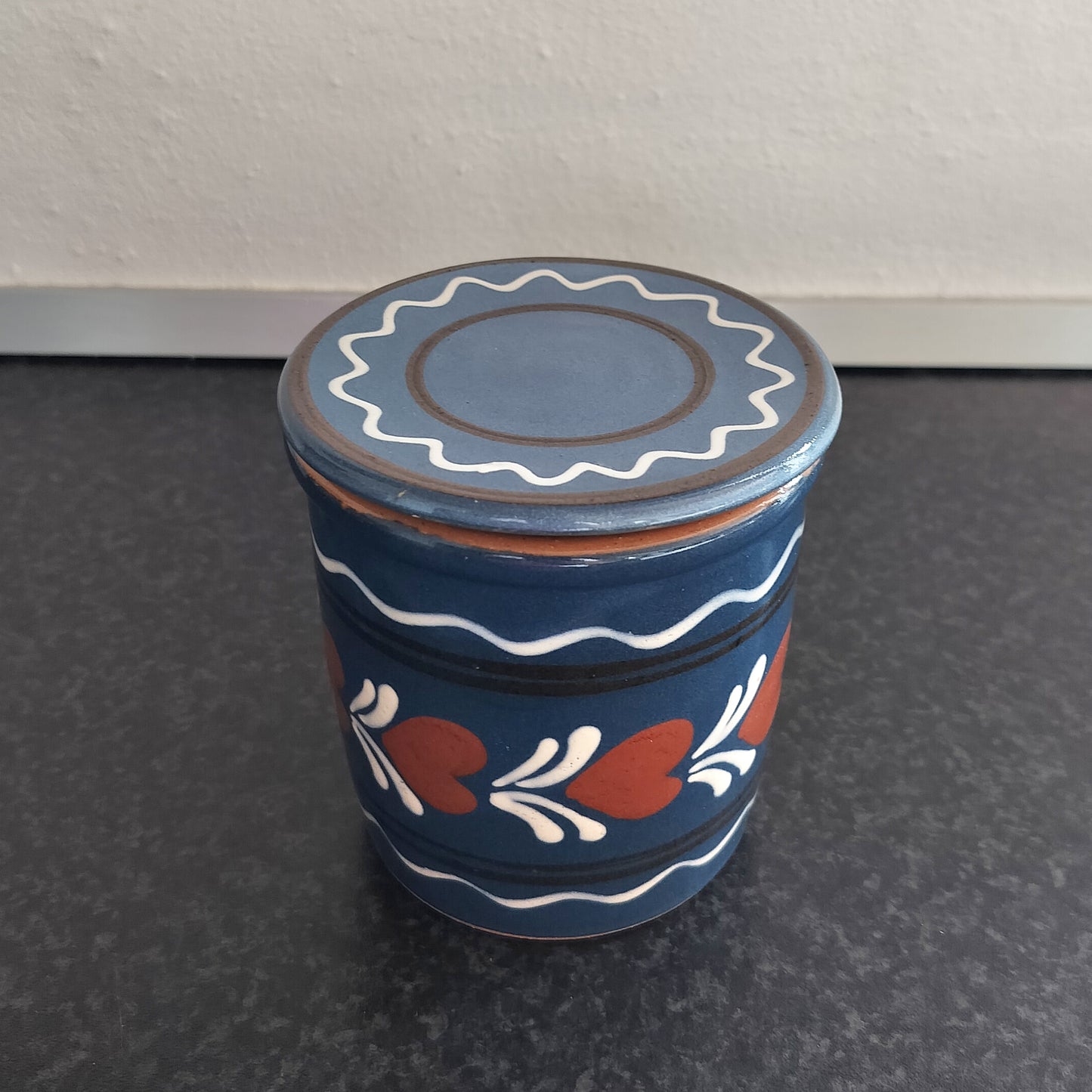 Secondhand - Lille krukke med låg fra Abbednæs potteri