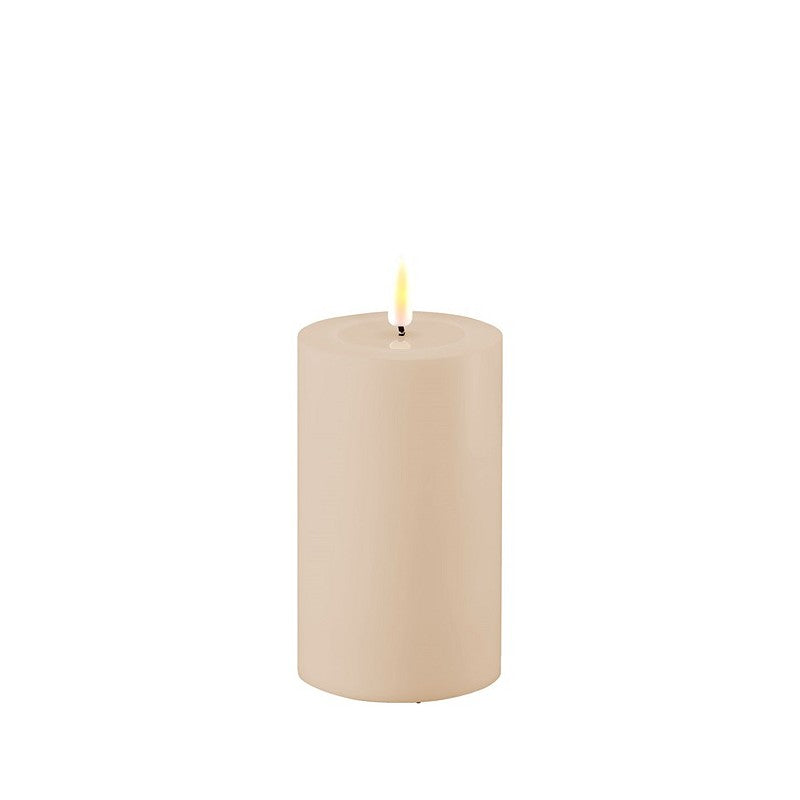 Udendørs Bloklys Ø 7,5 x 12,5 cm - støvet sand