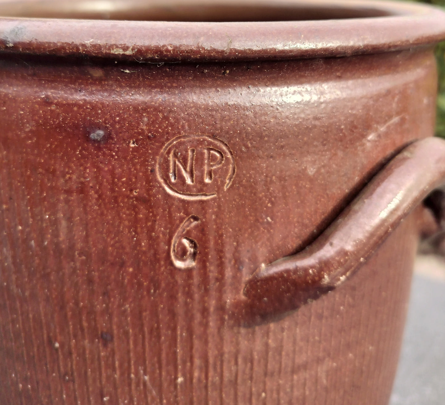 Secondhand - Syltekrukke med ører, Ø 22 cm x H 26,5 cm "NP 6"