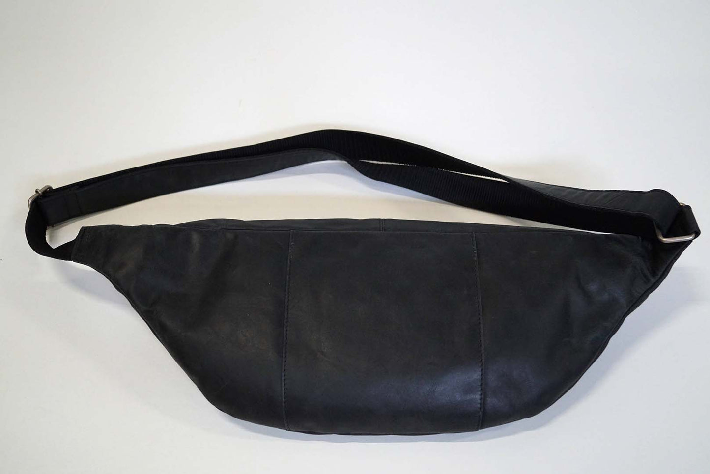 Sort læder bumbag str. L