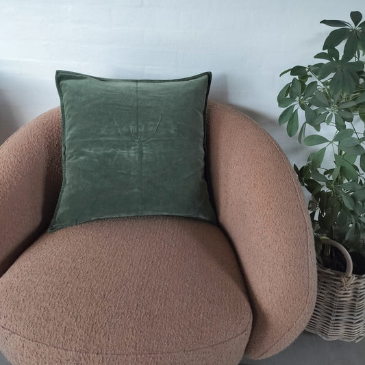 Ib Laursen - Pudebetræk Velour MYRTLE GREEN 52 x 52 cm