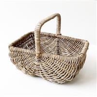Flettet rattan kurv - Hollænderkurv 56x36xH22 cm