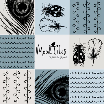 Moodtiles - Flisestickers med Fjer og mønster