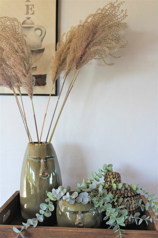 Grøn keramik vase model Face fra 2 have