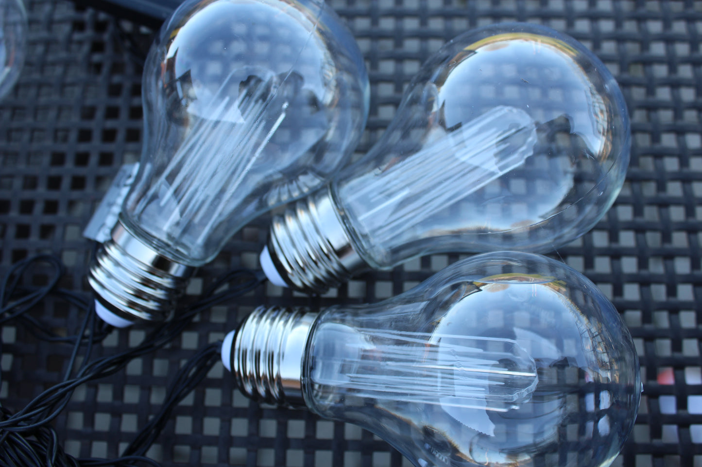 Solcelle lyskæde med 10 LED pærer i klar plast