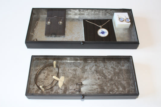 Ib Laursen - Glasæsker med låg - sort, model Nova