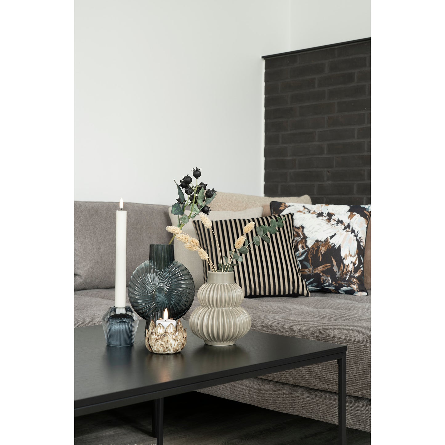 House Nordic - Blå vase i glas