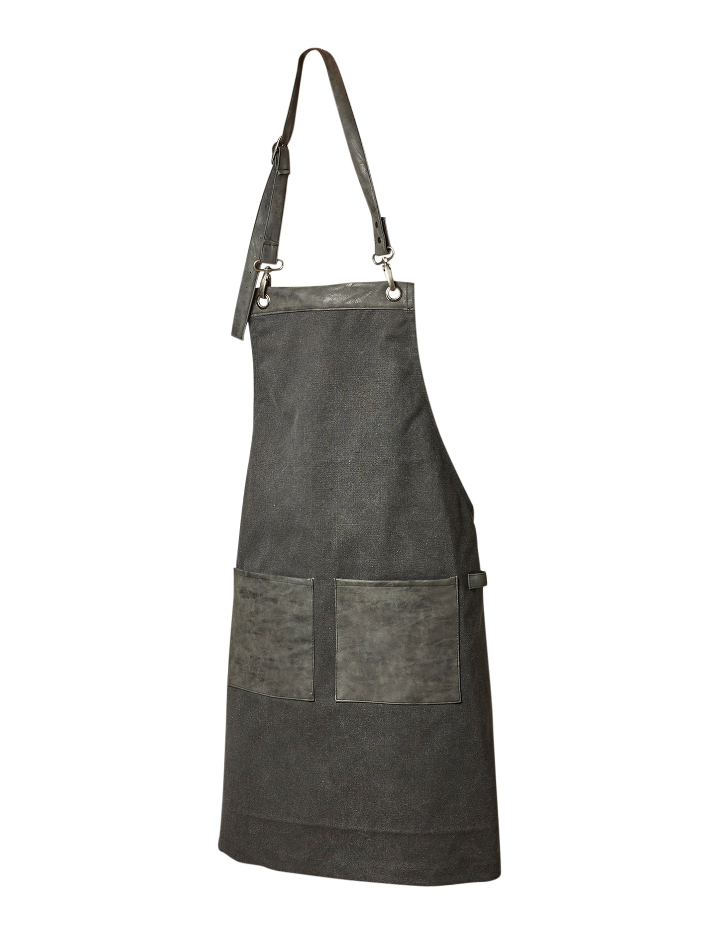 Sort kanvas forklæde med lommer