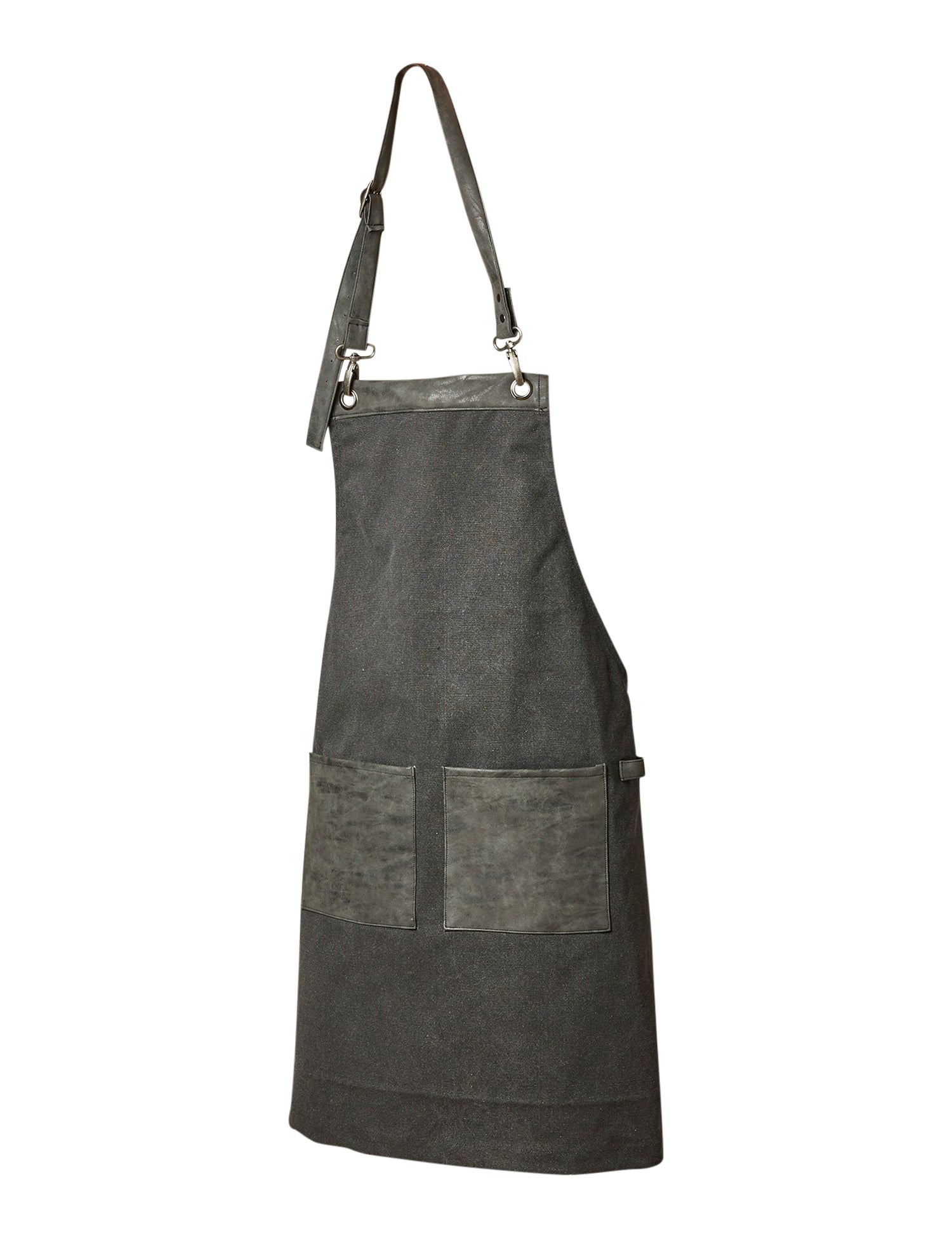 Sort kanvas forklæde med lommer