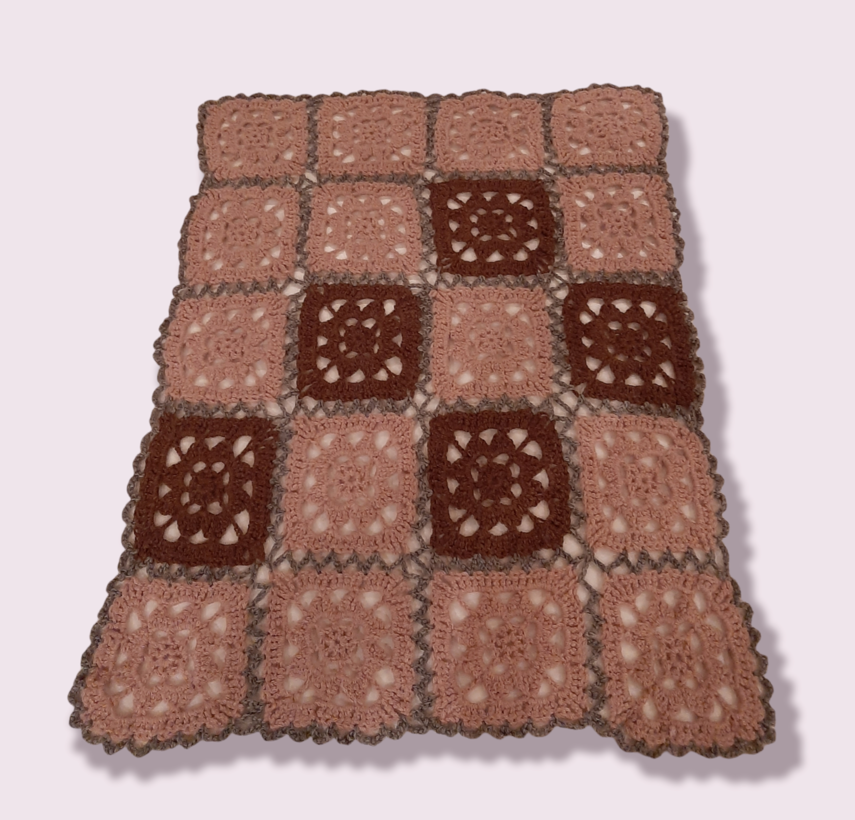 Håndlavet hæklet babytæppe 78x60 cm