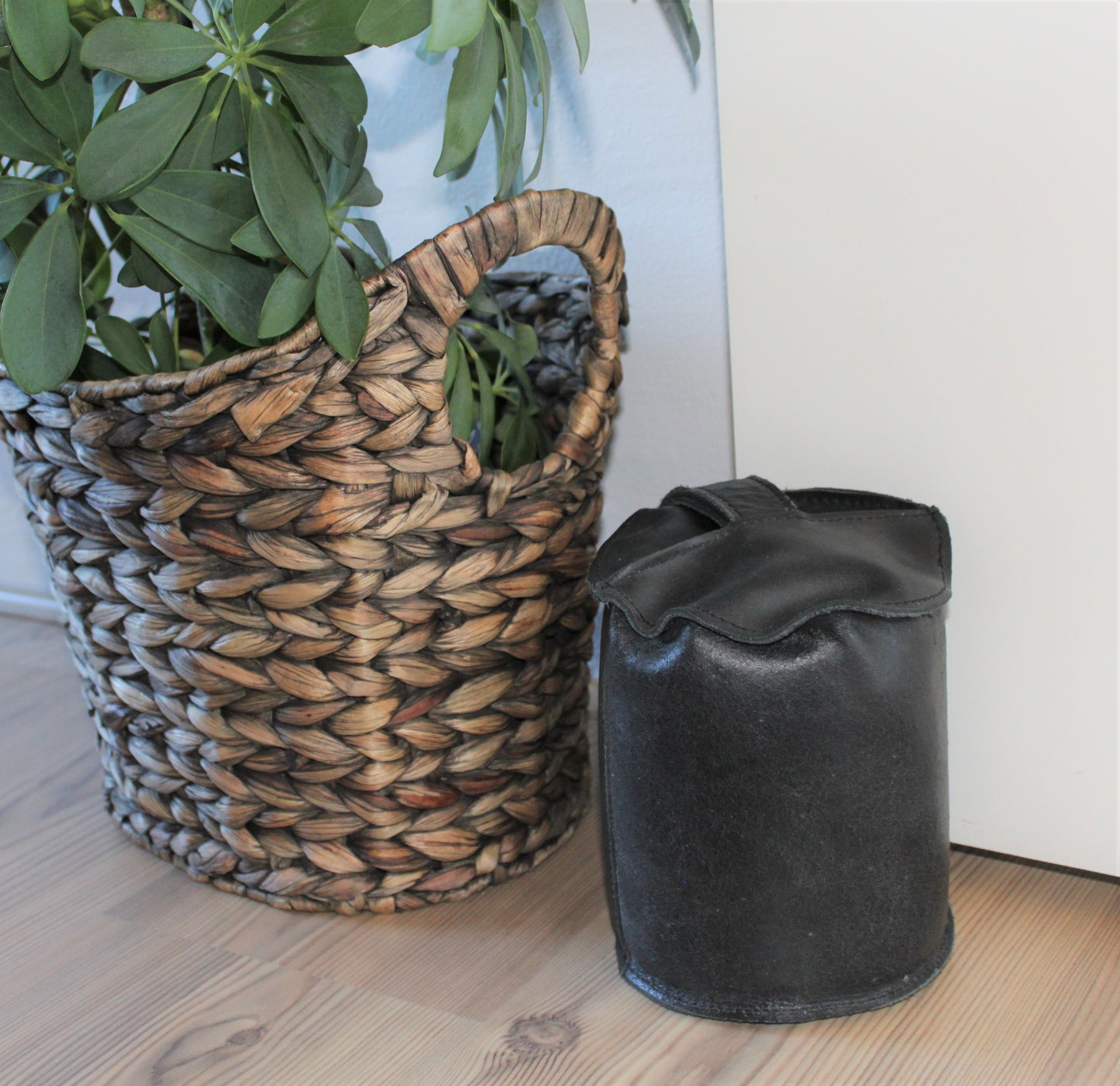 Dørstopper - sort læder