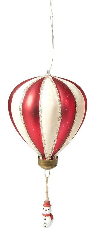 Julekugle med ballon og snemand