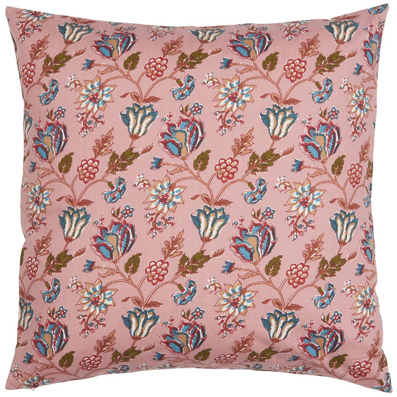 Ib Laursen – Amanda pudebetræk "Retro Rosa" med blå blomster – 50 x 50 cm